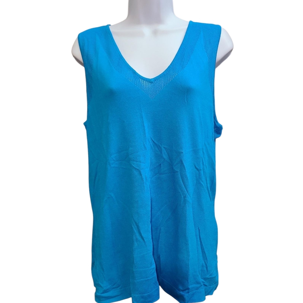 ANNE KLEIN Blue Tank Top NEW 14